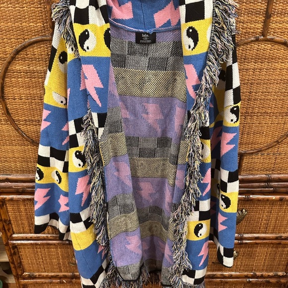 Dresses In Lala “Wonderstruck” Luxe Fringe Cardigan L/XL - Picture 3 of 3